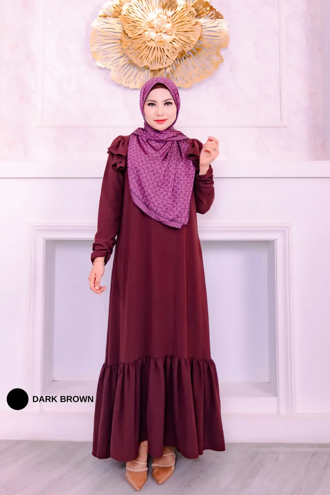 TALIA DRESS QUEEN - DARK BROWN (NEW)
